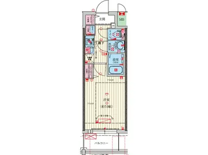 ファーストフィオーレ尼崎グランウエスト(1K/1階)の間取り写真