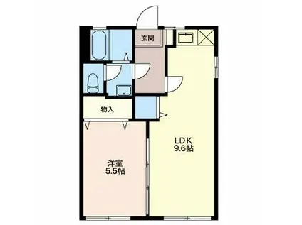 タウニー仲山(1LDK/1階)の間取り写真