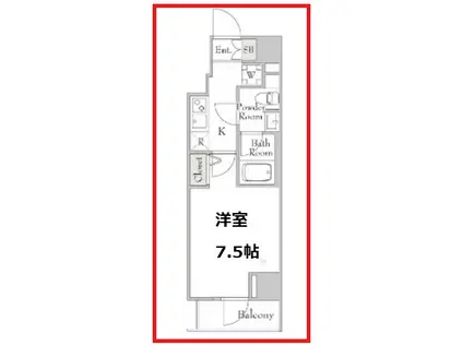ルミークアン北上野(1K/4階)の間取り写真