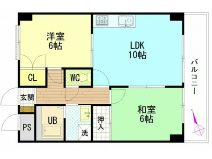 プラティーク川島(2LDK/4階)の間取り写真
