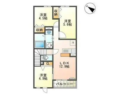 サンタプレイスVII(3LDK/2階)の間取り写真