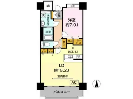 品川シーサイドビュータワーI(1LDK/18階)の間取り写真