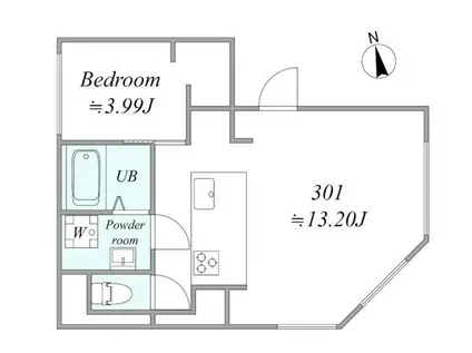 TRIAS372(1LDK/3階)の間取り写真