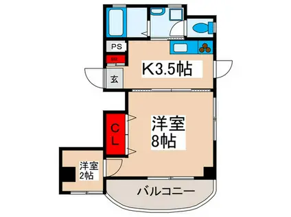 菅又ビル(2K/4階)の間取り写真