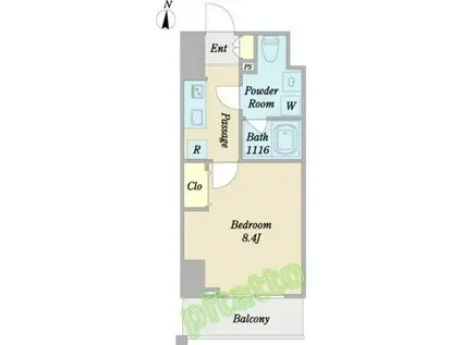 ウエストIN上前津(1K/3階)の間取り写真