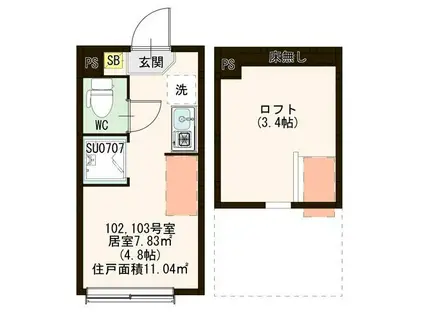 KOSE MAISON(ワンルーム/1階)の間取り写真