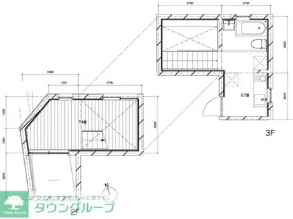 ときわ台のアパートメント(1K/2階)の間取り写真