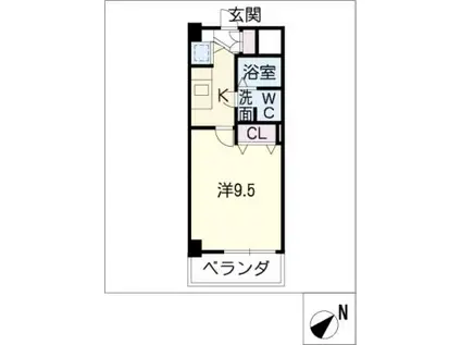 アーク徳重(1K/5階)の間取り写真