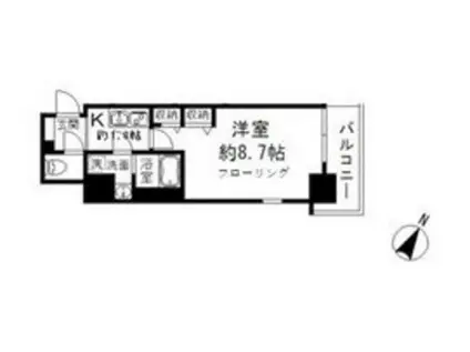 エレンシアK小岩(1K/8階)の間取り写真