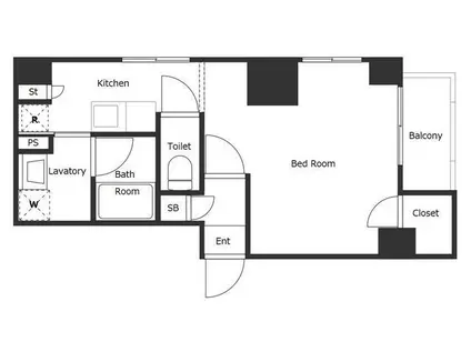リデンテ谷在家(1K/7階)の間取り写真