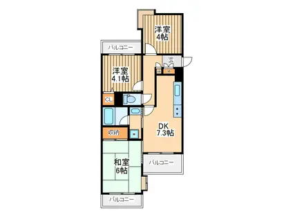 ライオンズマンション相模大野第3(3DK/3階)の間取り写真