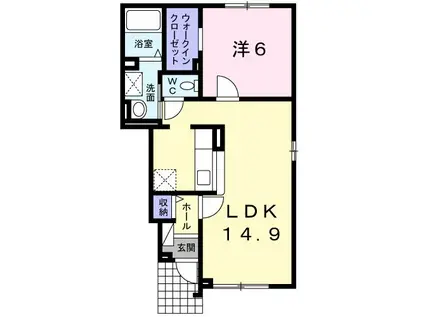 グラナリーレイク(1LDK/1階)の間取り写真