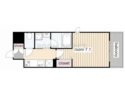 カンピオーネ御器所通(1K/10階)の間取り写真