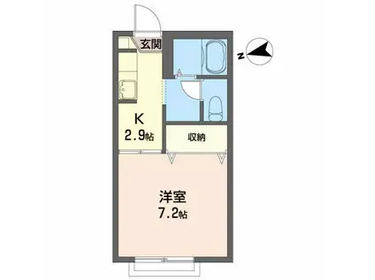 ボナール上川(1K/2階)の間取り写真