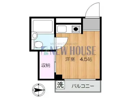 ドエル東榎木(ワンルーム/2階)の間取り写真