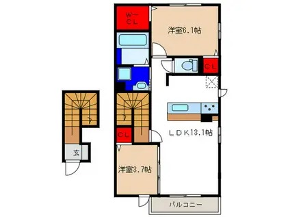 ブリエ・エトワール(2LDK/2階)の間取り写真