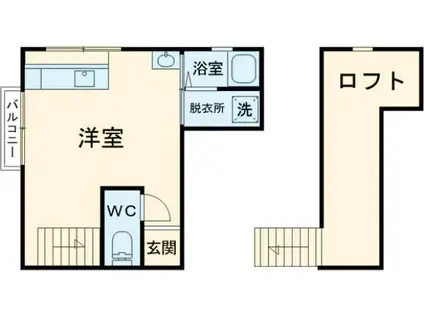 2フクヤビル(ワンルーム/1階)の間取り写真