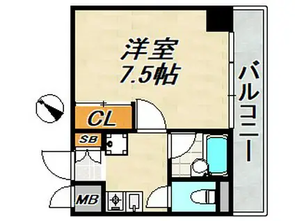 CASAK-1(1K/2階)の間取り写真