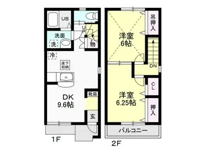CASA SOL LEVANTE(2DK/1階)の間取り写真