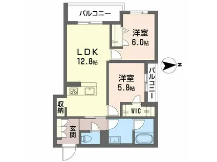 スプレンドーレ新金岡(2LDK/3階)の間取り写真