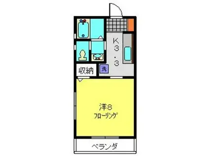 ガーデンハイツ上永谷II(1K/2階)の間取り写真