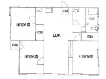 若葉の丘フェリチータ初音(3LDK/1階)の間取り写真