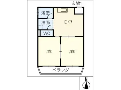 ソフィア(2DK/3階)の間取り写真