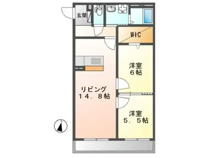 ネオステージII(2LDK/3階)の間取り写真