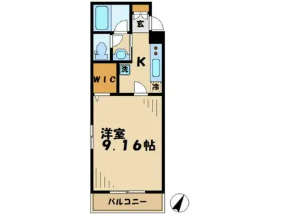 リトルグローブ(1K/2階)の間取り写真