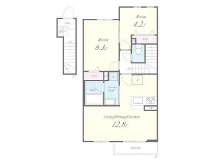 さくらスレーヌ(2LDK/2階)の間取り写真