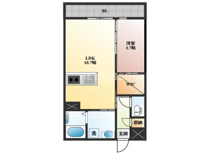 トレス天満A(1LDK/2階)の間取り写真