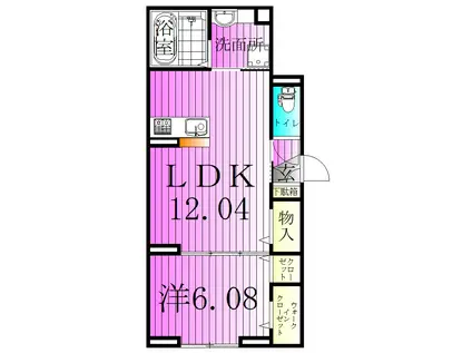 アヴァンス千住緑町(1LDK/1階)の間取り写真