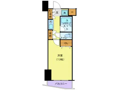 ガラ・ステージ目白(1K/6階)の間取り写真