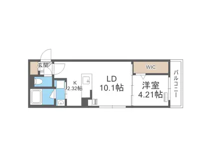 カヴァティーナ(1LDK/4階)の間取り写真