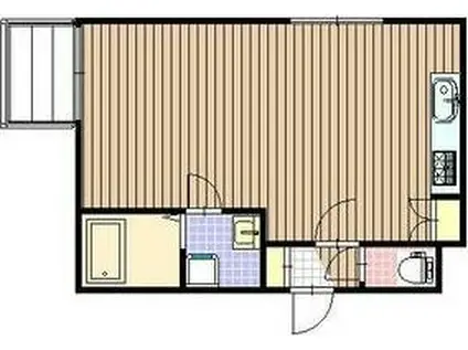 ラプラスワン(ワンルーム/3階)の間取り写真