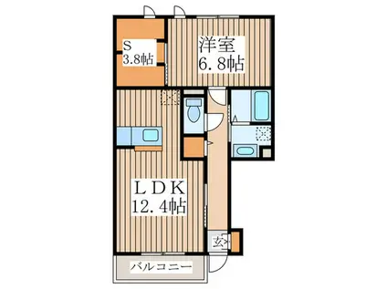 シェルツリーII(1SLDK/1階)の間取り写真