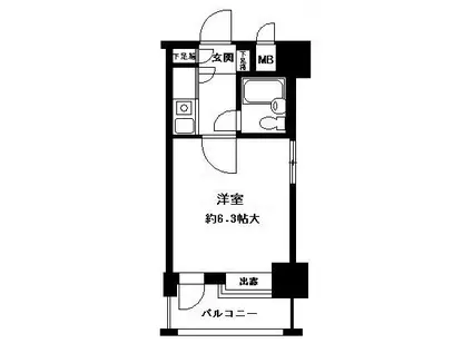 朝日プラザ博多Vターミナルスクエア(1K/11階)の間取り写真