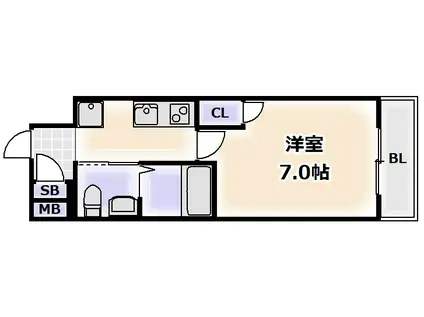 クリスタル昭和(1K/5階)の間取り写真