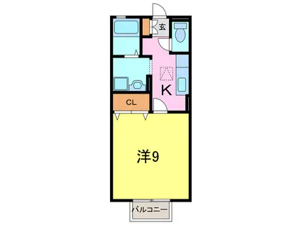 オワゾーモンターニュ(1K/1階)の間取り写真