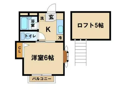 コーポ須賀(1K/1階)の間取り写真