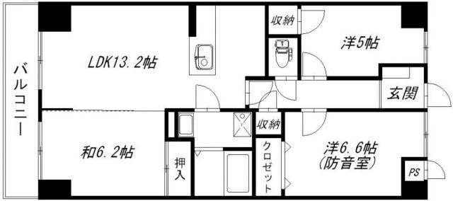 コスモス(3LDK/1階)の間取り写真