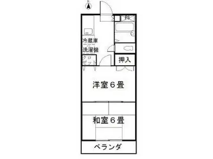 デルグロース高徳(2K/3階)の間取り写真