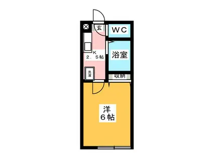 グラシア橋本(1K/1階)の間取り写真