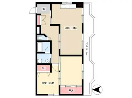 LOE 港北(2LDK/2階)の間取り写真