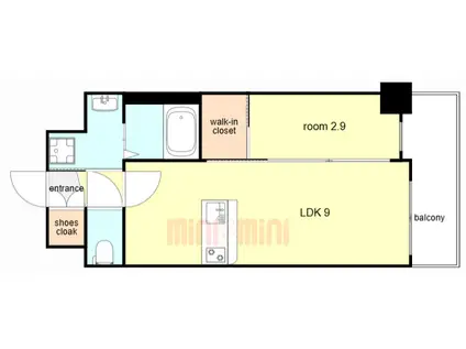 スワンズシティ神戸湊川II(1LDK/11階)の間取り写真