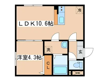 MONREVE(1LDK/4階)の間取り写真