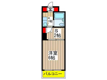 みずほ台宝マンション(1SK/5階)の間取り写真