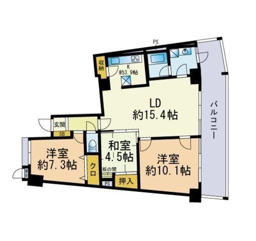 アイランドシティインフィニガーデン イースト棟(3LDK/2階)の間取り写真