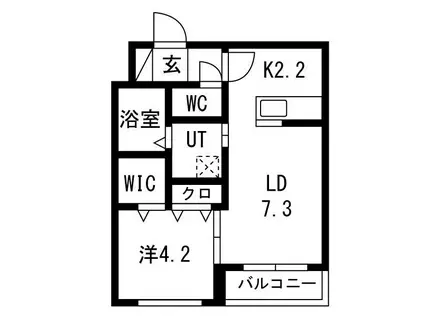アウラ サッポロ(1LDK/4階)の間取り写真