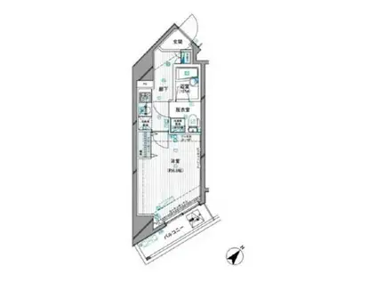 メインステージ文京小石川(1K/8階)の間取り写真